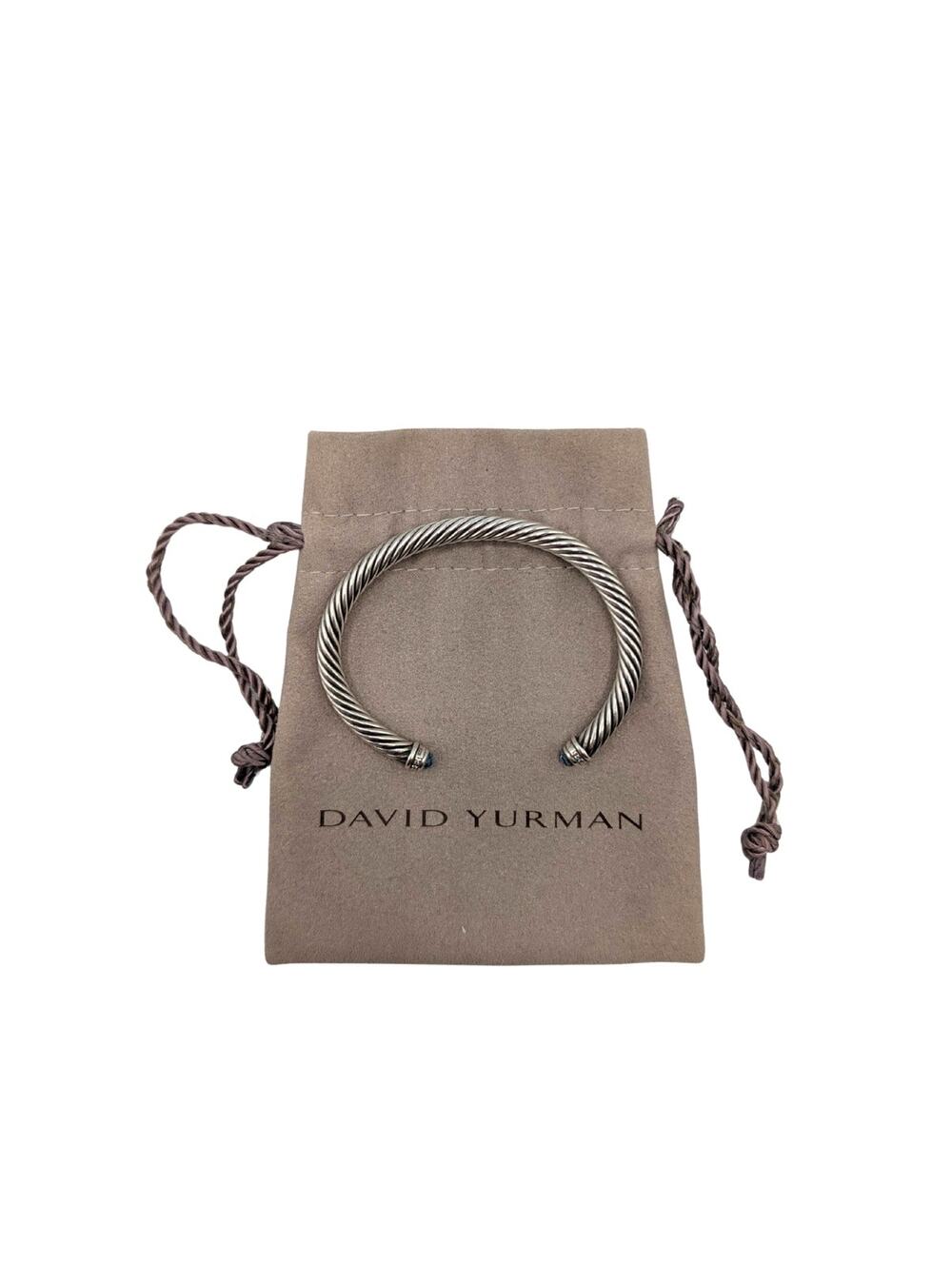 David Yurman Blue Quartz Diamond Sterling Silver 925 Cable Bracelet 4mm